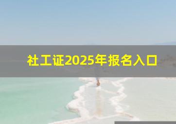 社工证2025年报名入口