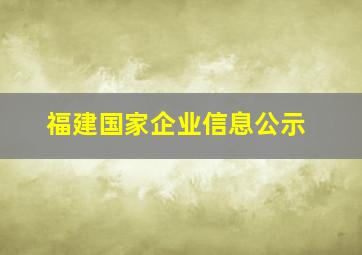 福建国家企业信息公示