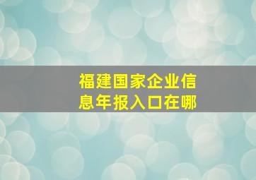 福建国家企业信息年报入口在哪