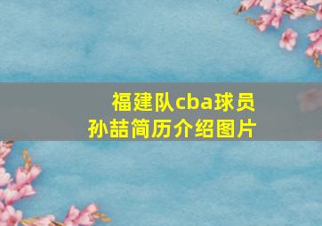 福建队cba球员孙喆简历介绍图片