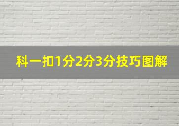 科一扣1分2分3分技巧图解