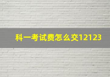 科一考试费怎么交12123