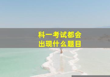 科一考试都会出现什么题目