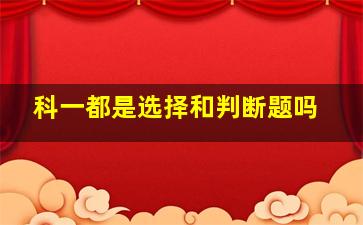 科一都是选择和判断题吗