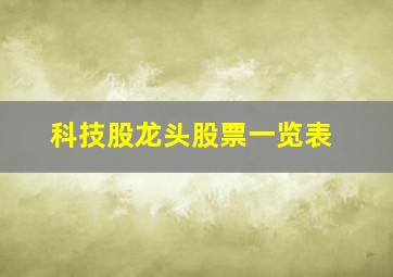 科技股龙头股票一览表