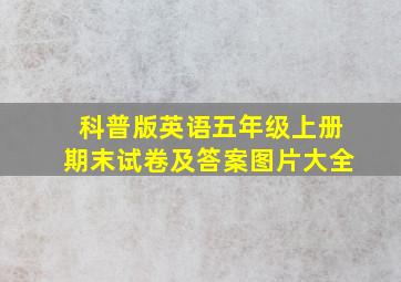 科普版英语五年级上册期末试卷及答案图片大全