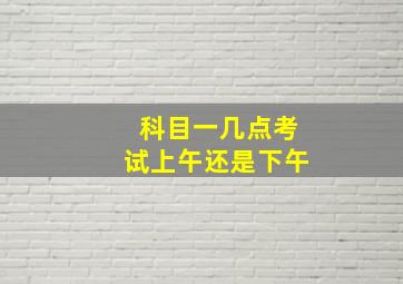 科目一几点考试上午还是下午