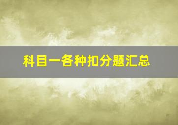 科目一各种扣分题汇总