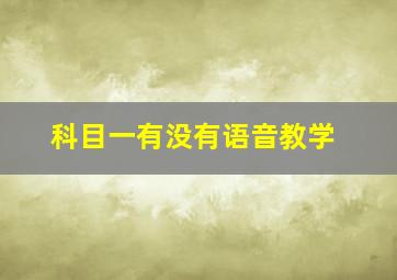 科目一有没有语音教学