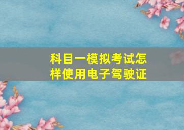 科目一模拟考试怎样使用电子驾驶证