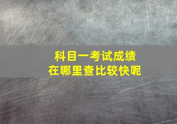 科目一考试成绩在哪里查比较快呢