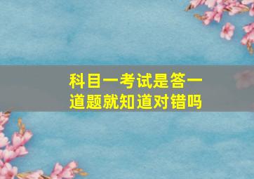 科目一考试是答一道题就知道对错吗