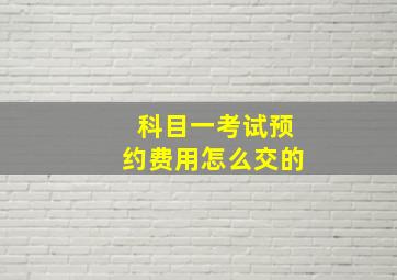 科目一考试预约费用怎么交的