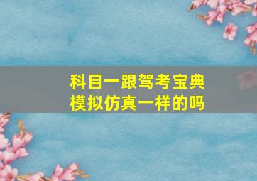 科目一跟驾考宝典模拟仿真一样的吗