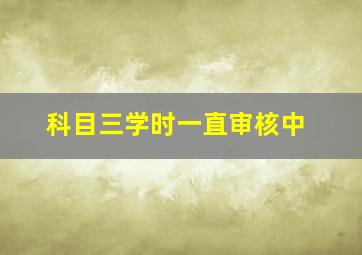 科目三学时一直审核中