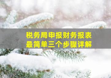 税务局申报财务报表最简单三个步骤详解