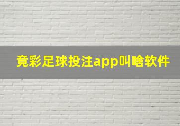 竞彩足球投注app叫啥软件