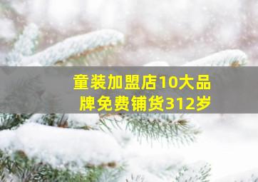 童装加盟店10大品牌免费铺货312岁