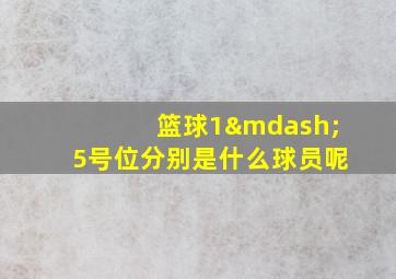 篮球1—5号位分别是什么球员呢