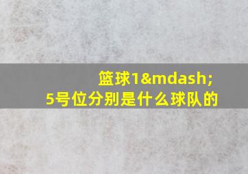 篮球1—5号位分别是什么球队的