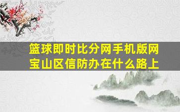 篮球即时比分网手机版网宝山区信防办在什么路上