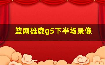 篮网雄鹿g5下半场录像