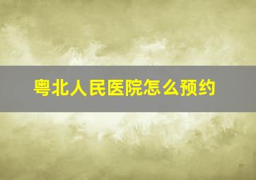 粤北人民医院怎么预约