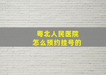 粤北人民医院怎么预约挂号的