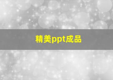 精美ppt成品