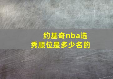 约基奇nba选秀顺位是多少名的