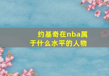 约基奇在nba属于什么水平的人物