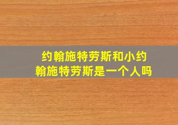 约翰施特劳斯和小约翰施特劳斯是一个人吗