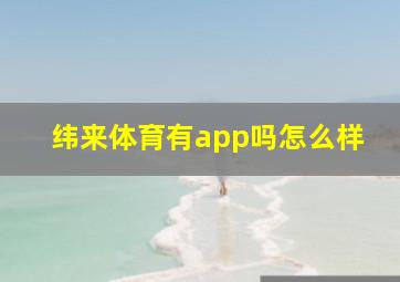 纬来体育有app吗怎么样