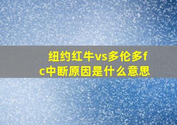 纽约红牛vs多伦多fc中断原因是什么意思