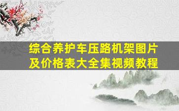 综合养护车压路机架图片及价格表大全集视频教程