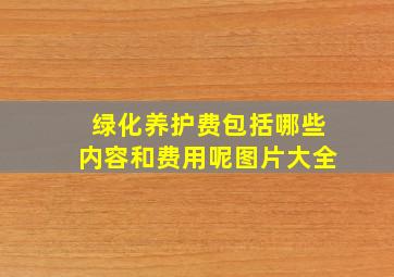 绿化养护费包括哪些内容和费用呢图片大全