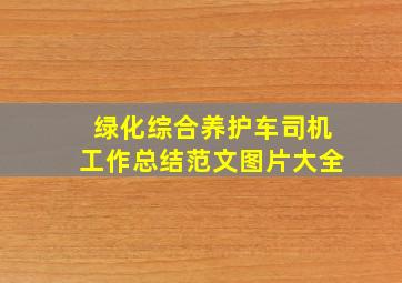 绿化综合养护车司机工作总结范文图片大全