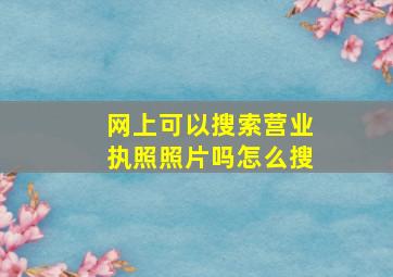 网上可以搜索营业执照照片吗怎么搜