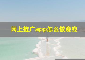 网上推广app怎么做赚钱