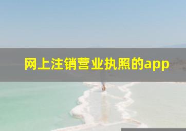 网上注销营业执照的app