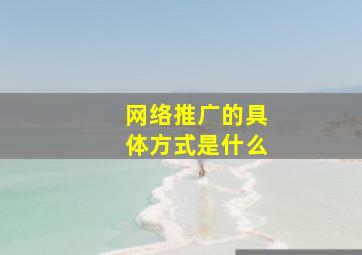 网络推广的具体方式是什么