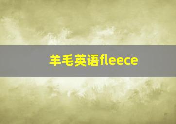 羊毛英语fleece