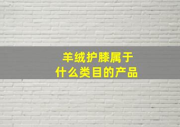 羊绒护膝属于什么类目的产品