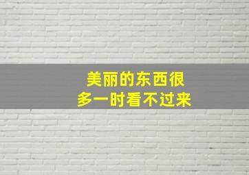 美丽的东西很多一时看不过来