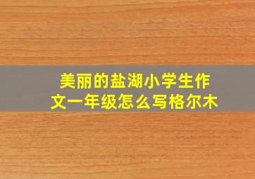 美丽的盐湖小学生作文一年级怎么写格尔木