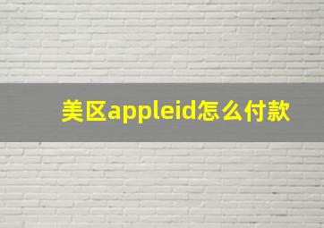 美区appleid怎么付款