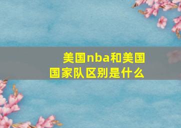 美国nba和美国国家队区别是什么