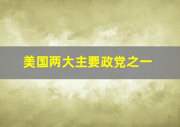 美国两大主要政党之一