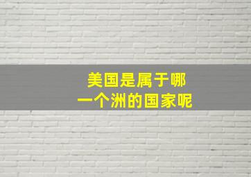 美国是属于哪一个洲的国家呢