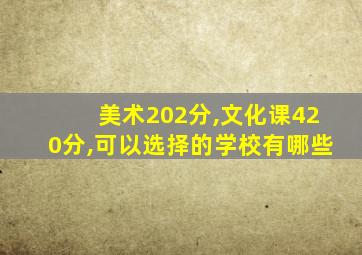 美术202分,文化课420分,可以选择的学校有哪些